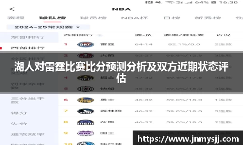 湖人对雷霆比赛比分预测分析及双方近期状态评估